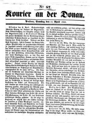 Kourier an der Donau (Donau-Zeitung) Samstag 11. April 1840