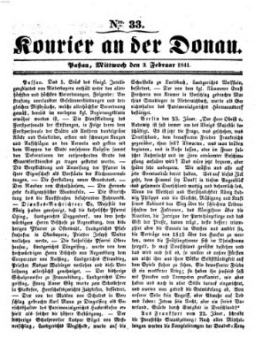 Kourier an der Donau (Donau-Zeitung) Mittwoch 3. Februar 1841
