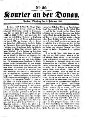 Kourier an der Donau (Donau-Zeitung) Dienstag 9. Februar 1841