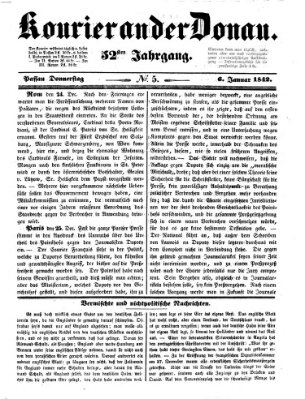 Kourier an der Donau (Donau-Zeitung) Donnerstag 6. Januar 1842