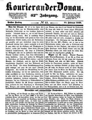 Kourier an der Donau (Donau-Zeitung) Freitag 11. Februar 1842