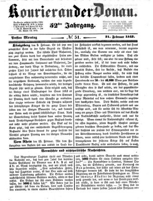 Kourier an der Donau (Donau-Zeitung) Montag 21. Februar 1842