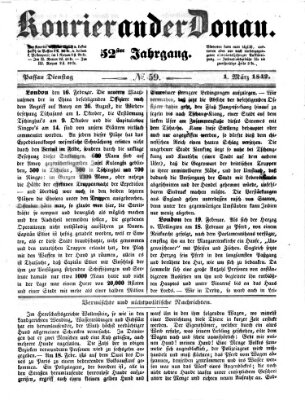 Kourier an der Donau (Donau-Zeitung) Dienstag 1. März 1842