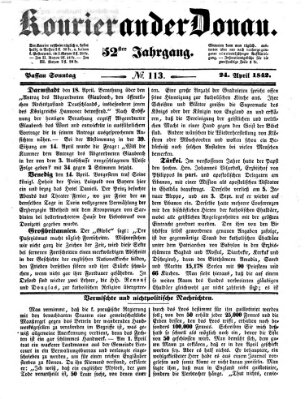 Kourier an der Donau (Donau-Zeitung) Sonntag 24. April 1842
