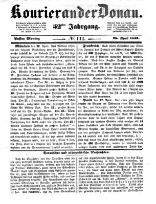 Kourier an der Donau (Donau-Zeitung) Montag 25. April 1842