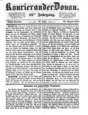Kourier an der Donau (Donau-Zeitung) Samstag 13. August 1842