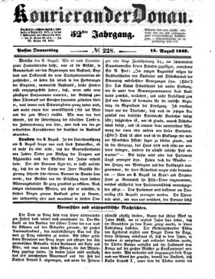 Kourier an der Donau (Donau-Zeitung) Donnerstag 18. August 1842