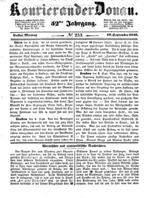 Kourier an der Donau (Donau-Zeitung) Montag 12. September 1842