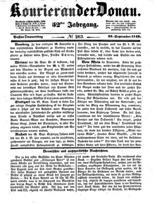 Kourier an der Donau (Donau-Zeitung) Donnerstag 22. September 1842