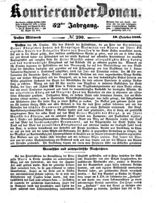 Kourier an der Donau (Donau-Zeitung) Mittwoch 19. Oktober 1842