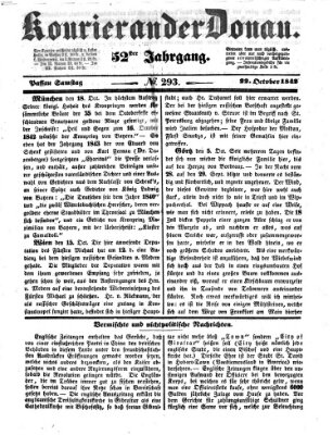 Kourier an der Donau (Donau-Zeitung) Samstag 22. Oktober 1842