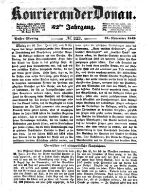 Kourier an der Donau (Donau-Zeitung) Montag 21. November 1842