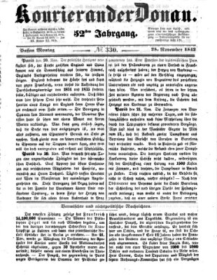 Kourier an der Donau (Donau-Zeitung) Montag 28. November 1842