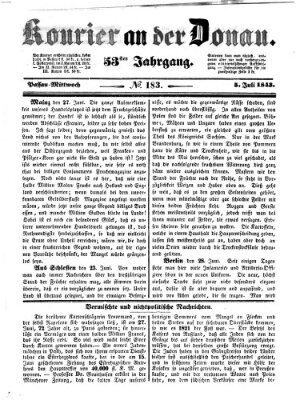 Kourier an der Donau (Donau-Zeitung) Mittwoch 5. Juli 1843