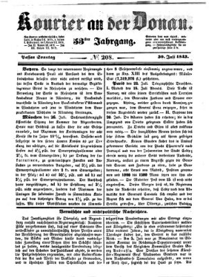 Kourier an der Donau (Donau-Zeitung) Sonntag 30. Juli 1843
