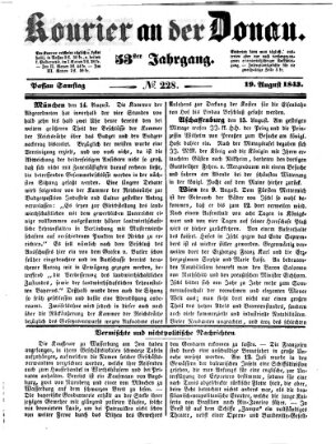 Kourier an der Donau (Donau-Zeitung) Samstag 19. August 1843
