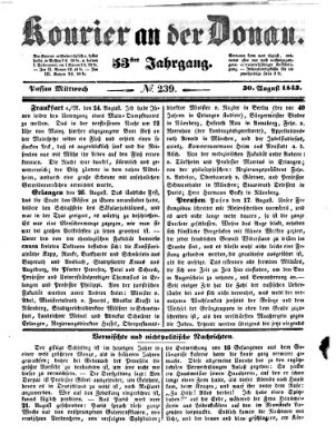 Kourier an der Donau (Donau-Zeitung) Mittwoch 30. August 1843