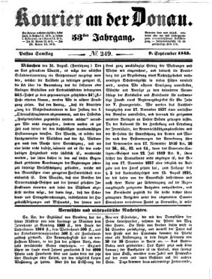 Kourier an der Donau (Donau-Zeitung) Samstag 9. September 1843