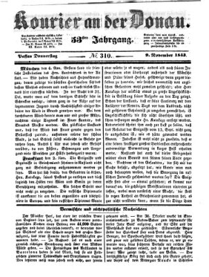 Kourier an der Donau (Donau-Zeitung) Donnerstag 9. November 1843