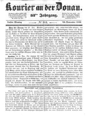 Kourier an der Donau (Donau-Zeitung) Montag 13. November 1843