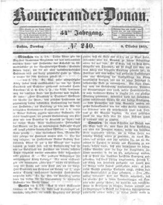 Kourier an der Donau (Donau-Zeitung) Dienstag 8. Oktober 1844