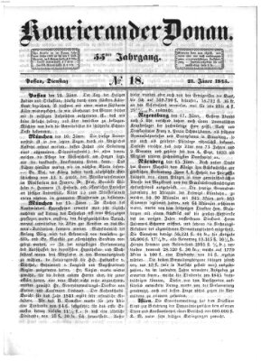 Kourier an der Donau (Donau-Zeitung) Dienstag 21. Januar 1845