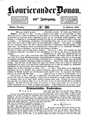 Kourier an der Donau (Donau-Zeitung) Dienstag 11. Februar 1845