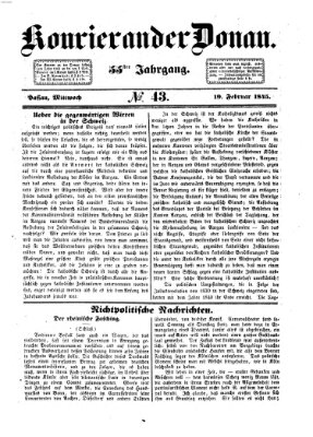 Kourier an der Donau (Donau-Zeitung) Mittwoch 19. Februar 1845