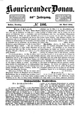 Kourier an der Donau (Donau-Zeitung) Dienstag 29. April 1845