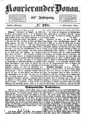 Kourier an der Donau (Donau-Zeitung) Montag 1. September 1845