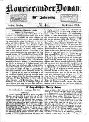 Kourier an der Donau (Donau-Zeitung) Dienstag 10. Februar 1846