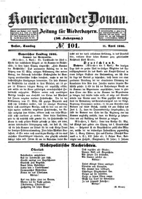 Kourier an der Donau (Donau-Zeitung) Samstag 11. April 1846