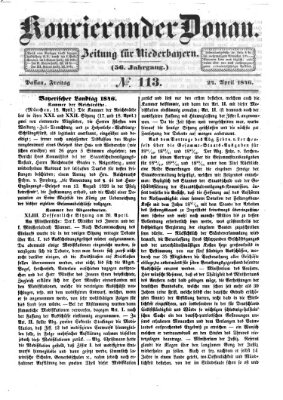 Kourier an der Donau (Donau-Zeitung) Freitag 24. April 1846
