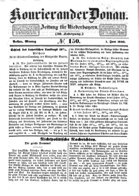 Kourier an der Donau (Donau-Zeitung) Montag 1. Juni 1846