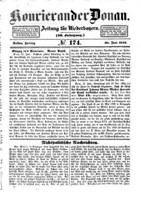 Kourier an der Donau (Donau-Zeitung) Freitag 26. Juni 1846