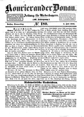 Kourier an der Donau (Donau-Zeitung) Donnerstag 2. Juli 1846