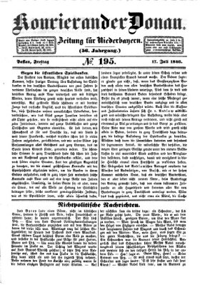 Kourier an der Donau (Donau-Zeitung) Freitag 17. Juli 1846