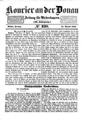 Kourier an der Donau (Donau-Zeitung) Freitag 21. August 1846