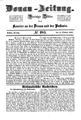 Donau-Zeitung Freitag 15. Oktober 1847