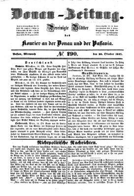 Donau-Zeitung Mittwoch 20. Oktober 1847