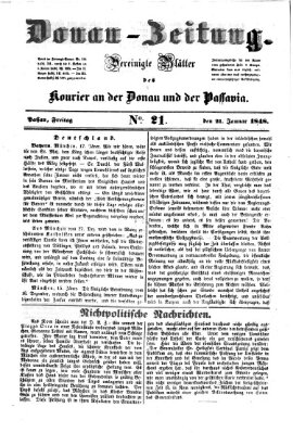Donau-Zeitung Freitag 21. Januar 1848