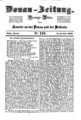 Donau-Zeitung Freitag 28. April 1848