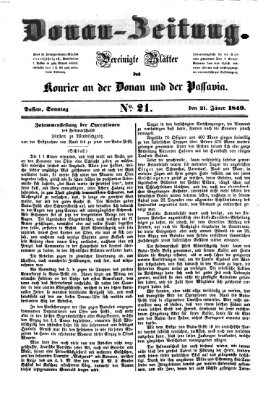 Donau-Zeitung Sonntag 21. Januar 1849