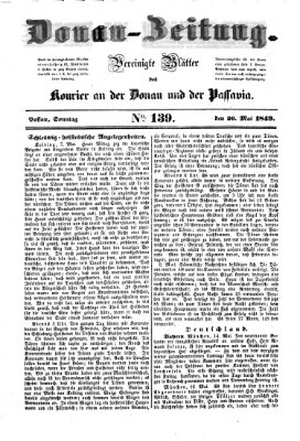 Donau-Zeitung Sonntag 20. Mai 1849
