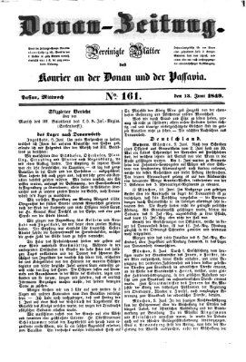 Donau-Zeitung Mittwoch 13. Juni 1849