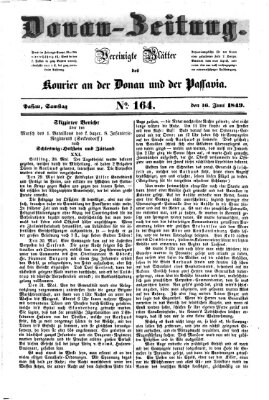 Donau-Zeitung Samstag 16. Juni 1849