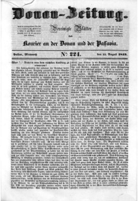 Donau-Zeitung Mittwoch 15. August 1849