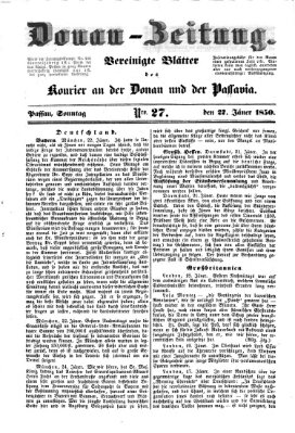 Donau-Zeitung Sonntag 27. Januar 1850