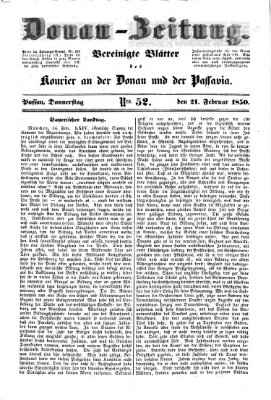 Donau-Zeitung Donnerstag 21. Februar 1850
