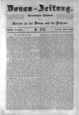 Donau-Zeitung Dienstag 25. Juni 1850